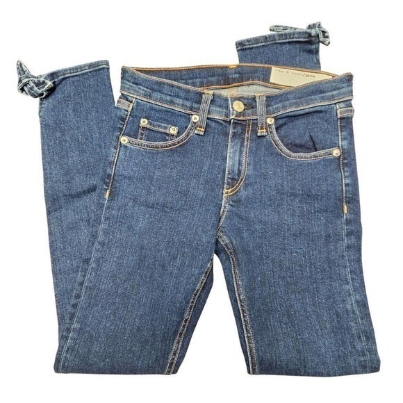 rag & bone Denim - Rag & Bone JEAN Skinny Jeans Womens 24 Blue Paz Knot Indie Sleaze Ankle Tie